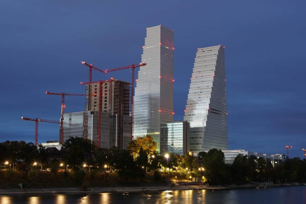 Basel's Job Market - Roche Towers under construction